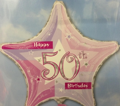 50th Birday Pink Star Balloon